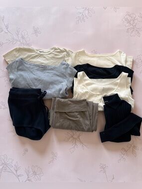 🐚Massive Brandy Melville🐚Basics Coastal Bunfle Neutral Basics Clothing Bundle
